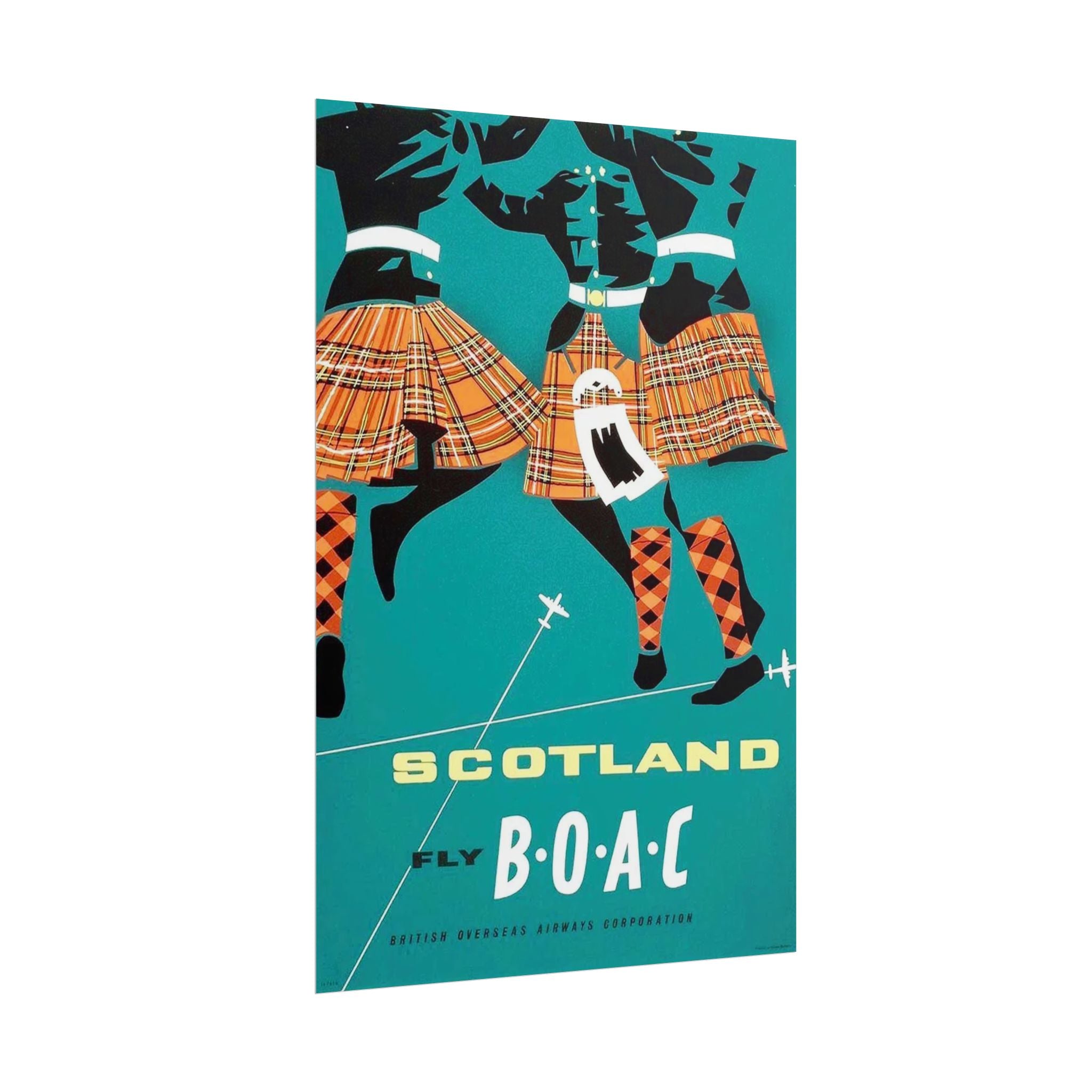 Scotland Kilt Dancers AirlineTravel Poster