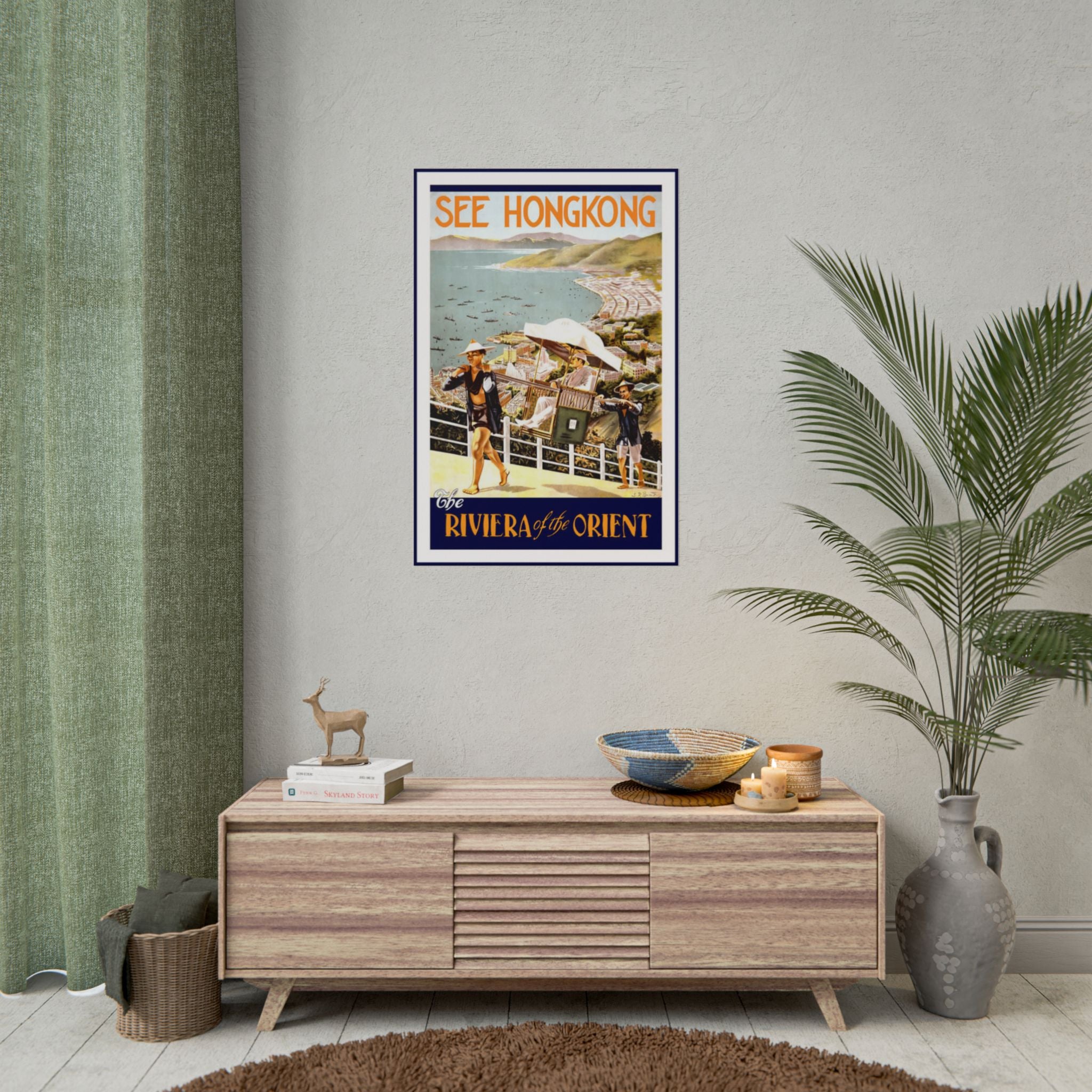 Hong Kong 1935 Vintage Travel Poster
