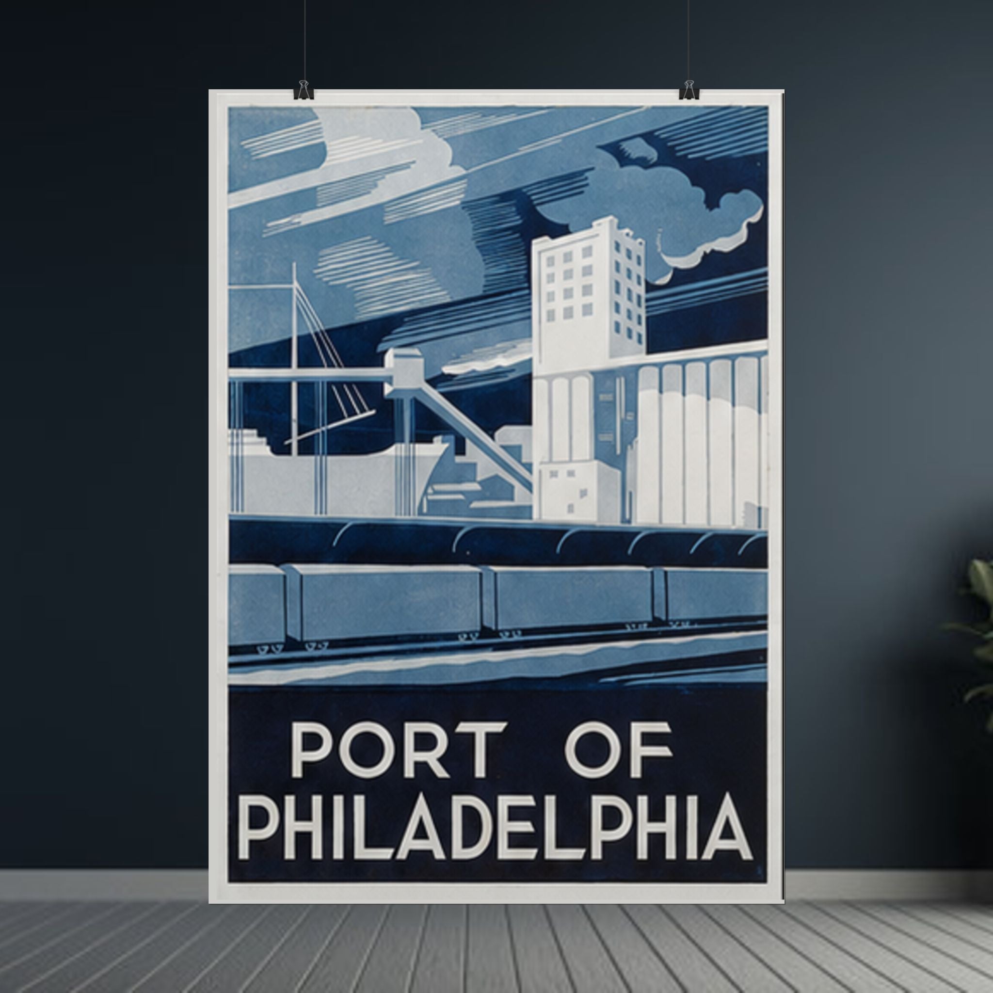 Port of Philadelphia WPA Vintage Poster