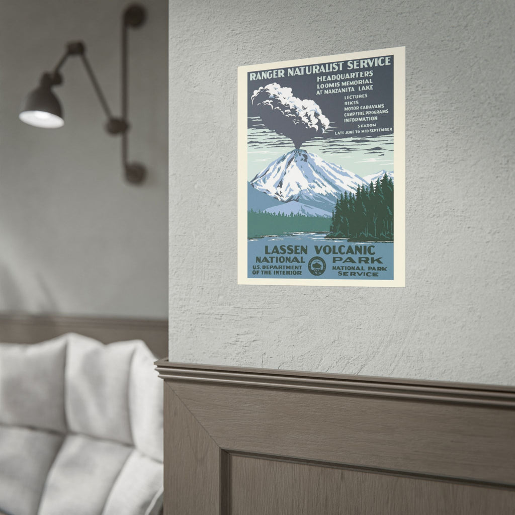 Lassen Volcanic National Park 1938 WPA Vintage Poster