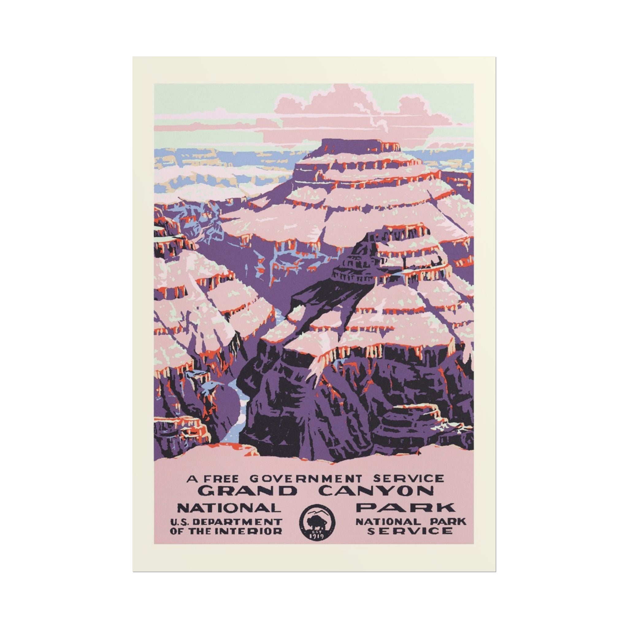 Grand Canyon National Park, 1938 WPA Travel Poster