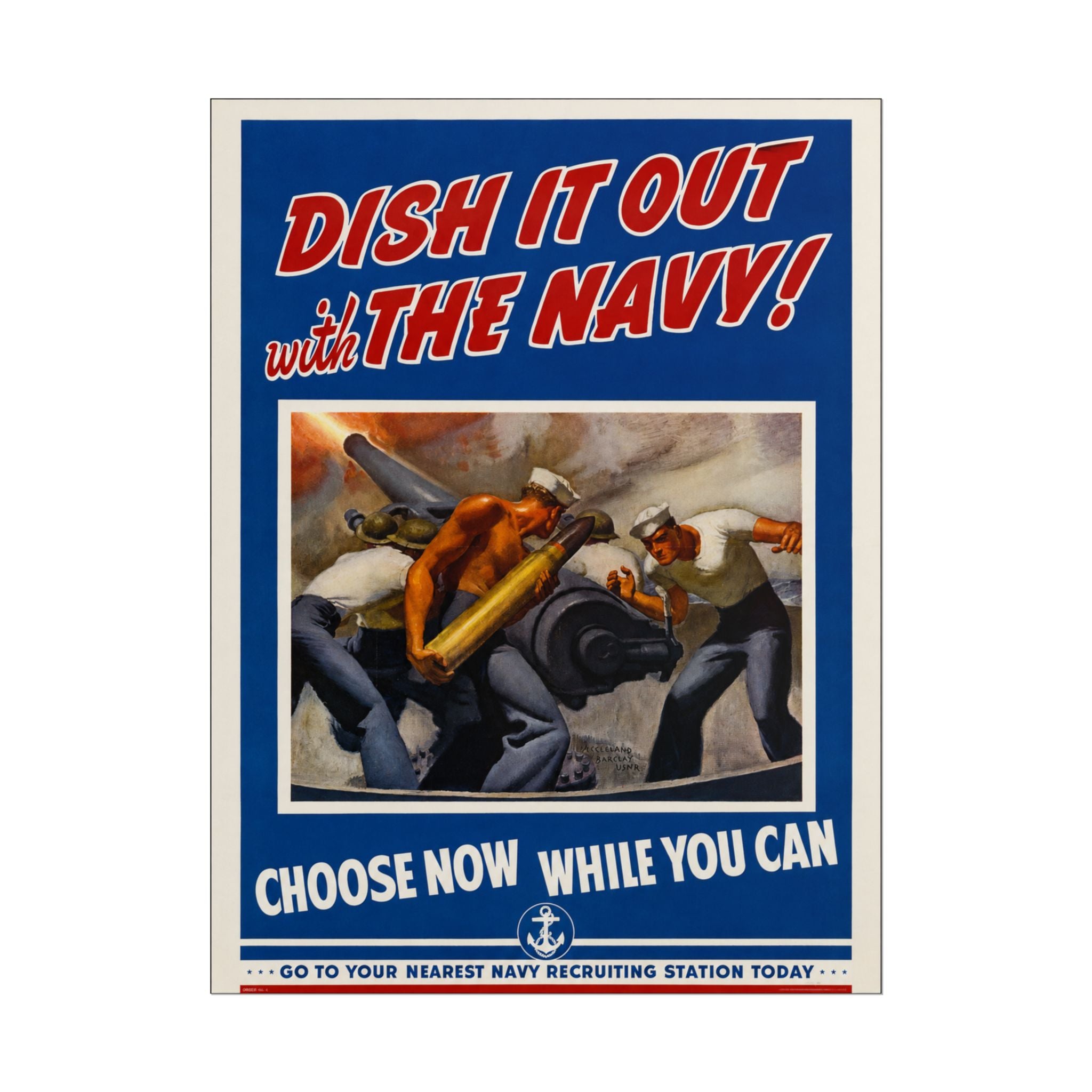 1942 Vintage US Navy Recruitment Poster