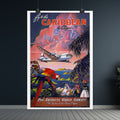 'Fly to the Caribbean' Vintage Pan Am Travel Poster